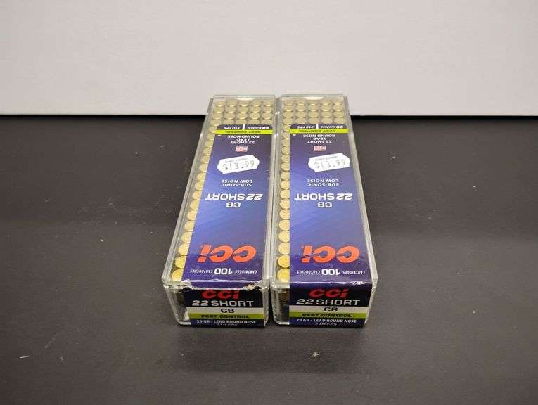 Two 100 Cartridge Boxs CCI CB 22 Short Sub-Sonic Low Noise 29gr image