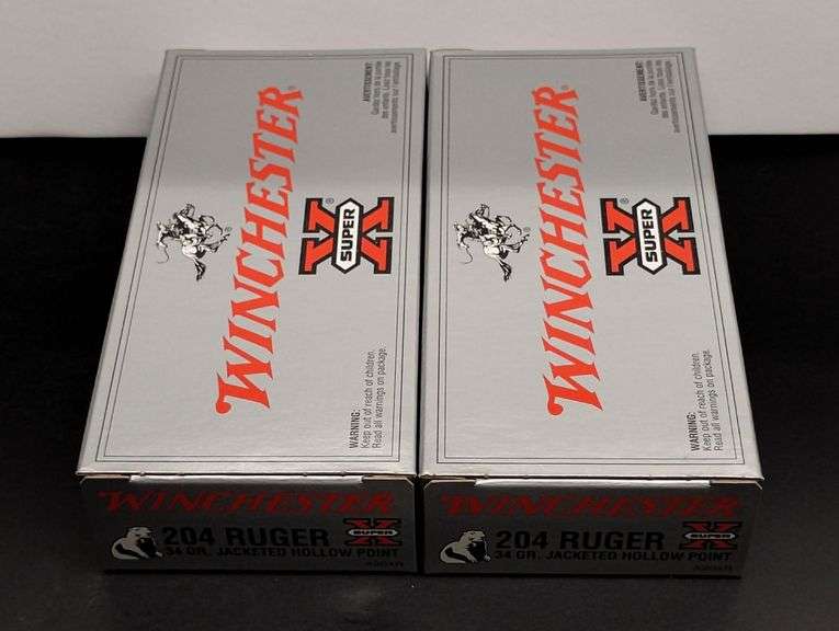 Two 20 Cartridge Boxes Winchester Super X 204 Ruger Jacketed Hollow Point 34 Grain image