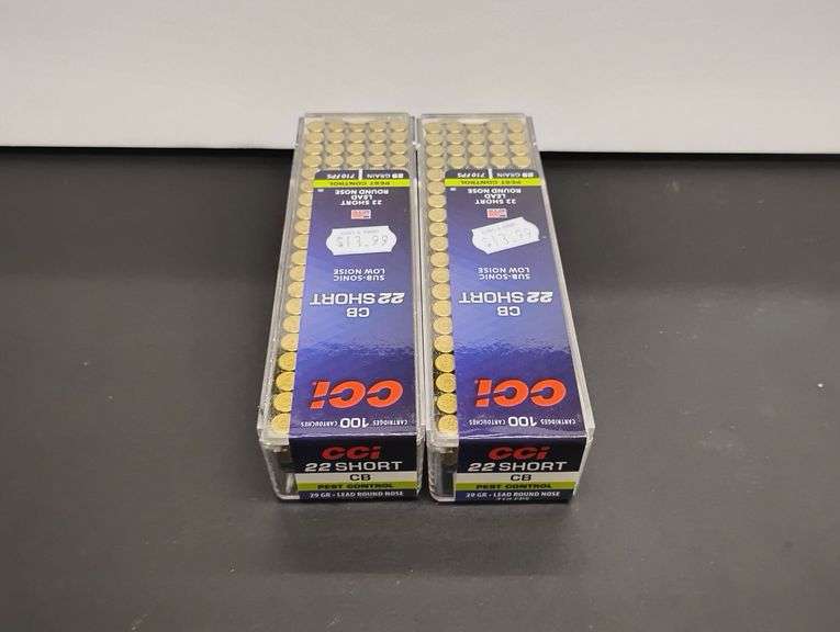 Two 100 Cartridge Boxs CCI CB 22 Short Sub-Sonic Low Noise 29gr image