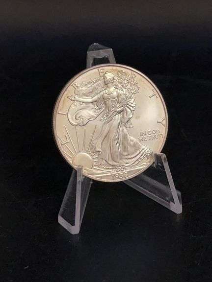 Uncirculated 1996 (1oz fine silver) Walking Liberty proof coin….case is not original to coin image
