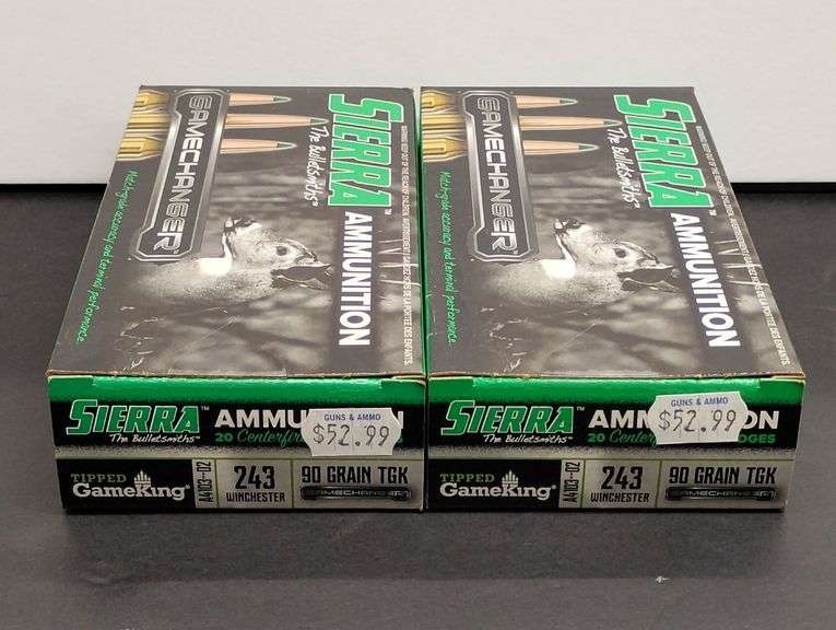 Two 20 Cartridge Boxes Sierra Gamechanger 243 WIN 90 Grain TGK image