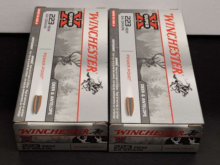 Two 20 Cartridge Boxes Winchester Super X 223 Rem. 64 Grain Power Point image