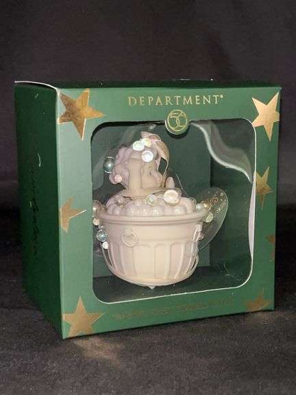 NIB Dept. 56 Snowbabies “Babies First Bubble Bath” bisque porcelain ornament image