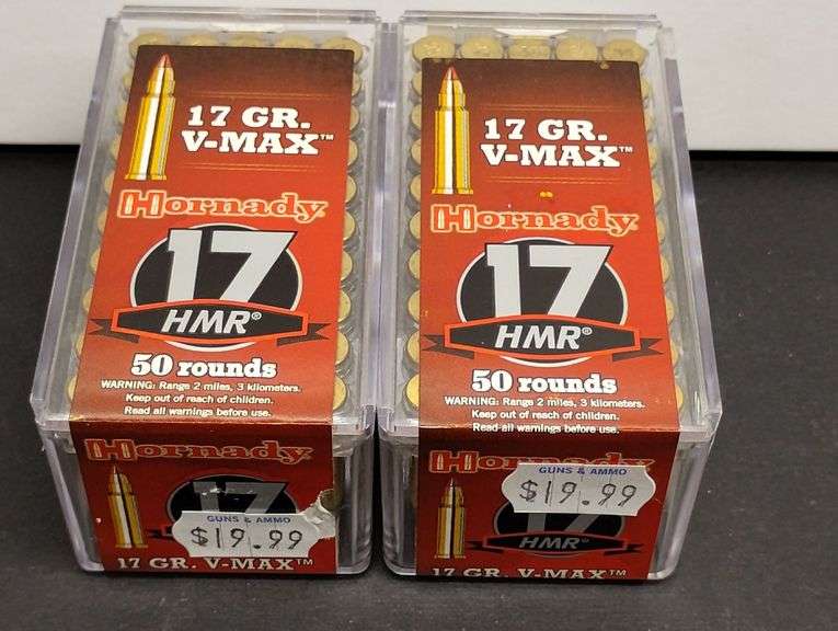 Two 50 Round Boxes Hornady 17 HMR V-Max 17 Grain image