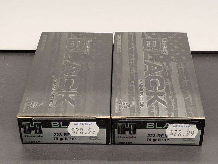 Two 20 Cartridge Boxes Hornady Black 223 Rem. 75 Grain BTHP image