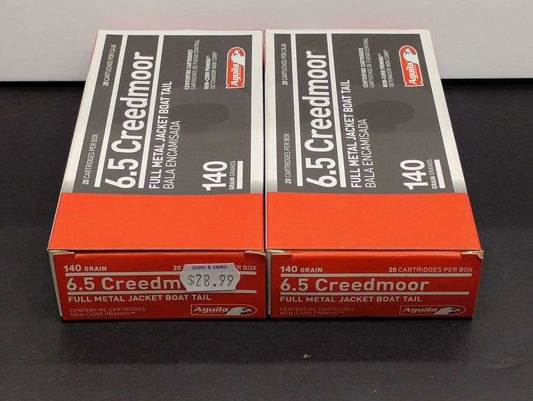 Two 20 Cartridge Boxes Aguila 6.5 Creedmoor 140 Grain FMJBT image