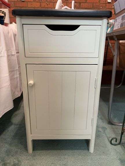 Farmhouse-style single drawer nightstand and /or side table…..16-1/2 x 13 x 29-1/2 tall image
