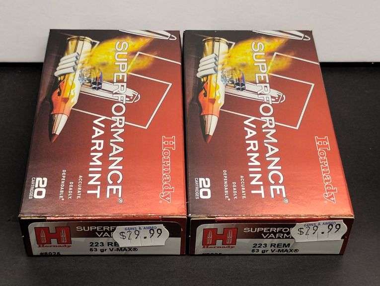 Two 20 Cartridge Boxes Hornady Superformance 223 Rem. 53 Grain V-Max image