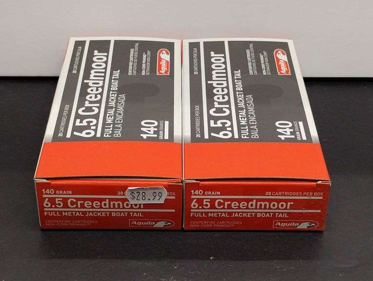 Two 20 Cartridge Boxes Aguila 6.5 Creedmoor 140 Grain FMJBT image