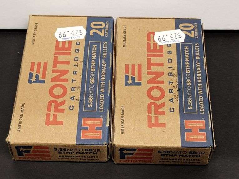 Two 20 Cartridge Boxes Frontier 5.56 NATO 68 Grain BTHP Match Loaded with Hornady Bullets image
