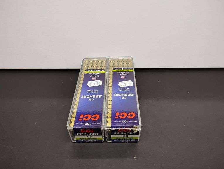 Two 100 Cartridge Boxs CCI CB 22 Short Sub-Sonic Low Noise 29gr image