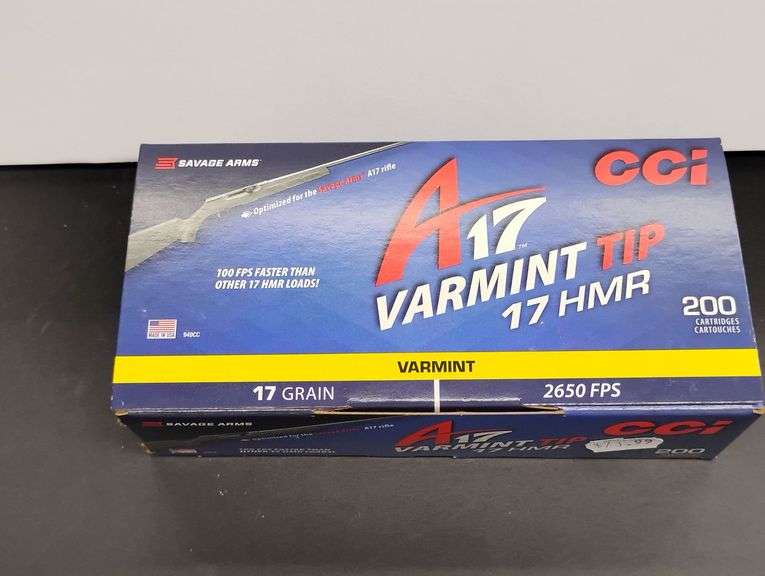 One 200 Cartridge Box CCI A17 Varmit Tip 17 HMR 17 Grain image