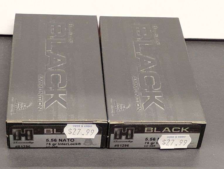 Two 20 Cartridge Boxes Hornady Black 5.56 NATO 75 Grain InterLock image