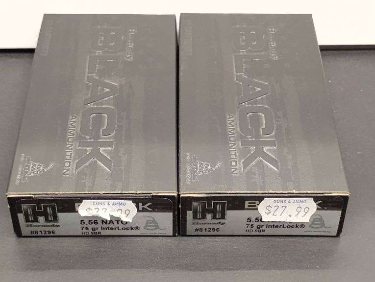 Two 20 Cartridge Boxes Hornady Black 5.56 NATO 75 Grain InterLock image