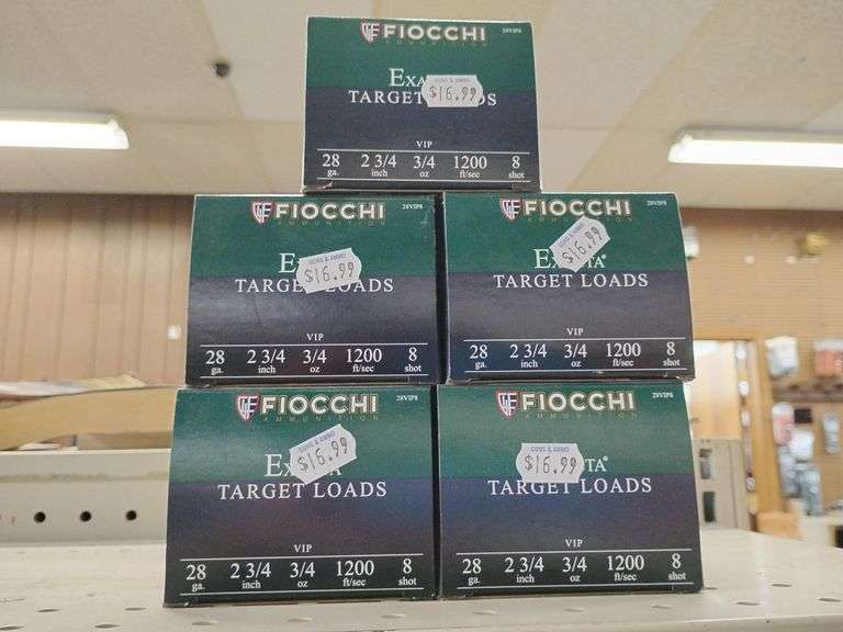 Fiocchi Exacta Target Loads 25 Shot Shells 28 Gauge 2 3 4 inch 3 4 oz 1200 ft/sec 8 shot 5 boxes image