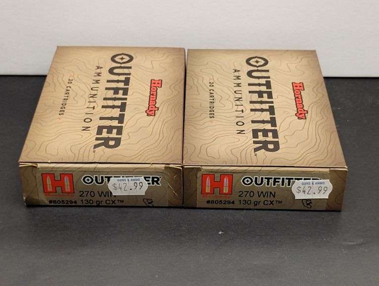 Two 20 Cartridge Boxes Hornady Outfitter 270 WIN 130 Grain CX image