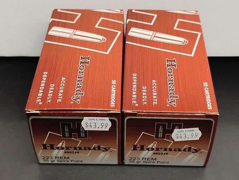 Two 50 Cartridge Boxes Hornady 223 REM Spire Point 55 Grain image