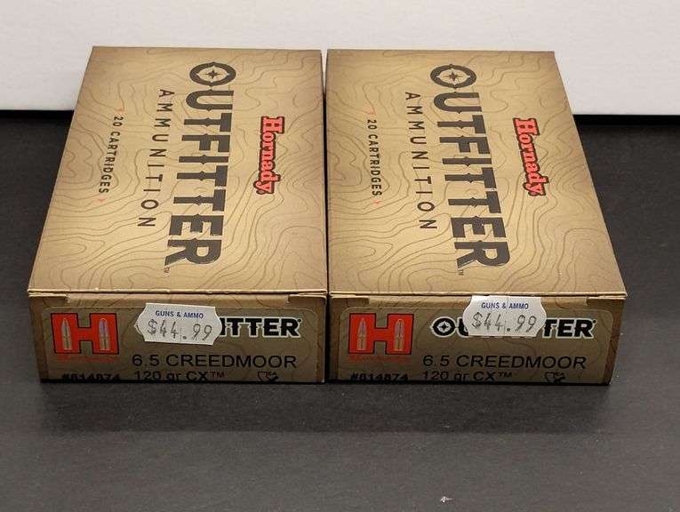 Two 20 Cartridge Boxes Hornady Outfitter 6.5 Creedmoor 120 Grain CX image