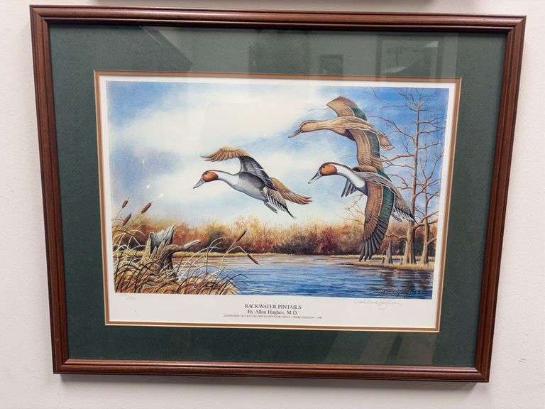 3rd Edition Framed “Backwater Pintails” by Allen Hughes image