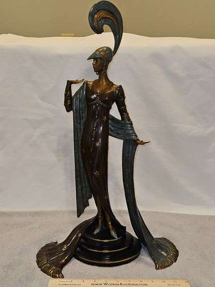 Erté Limited Edition Bronze "Directoire" Signature Stamped & Numbered 12/350 w/COA & Certificate of Value... image