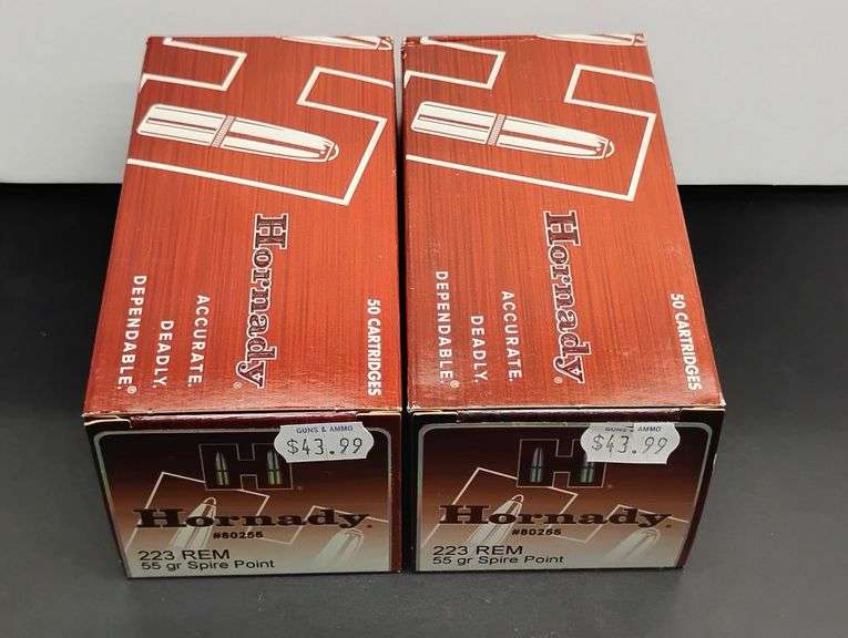 Two 50 Cartridge Boxes Hornady 223 REM Spire Point 55 Grain image