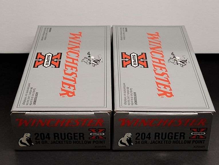 Two 20 Cartridge Boxes Winchester Super X 204 Ruger Jacketed Hollow Point 34 Grain image