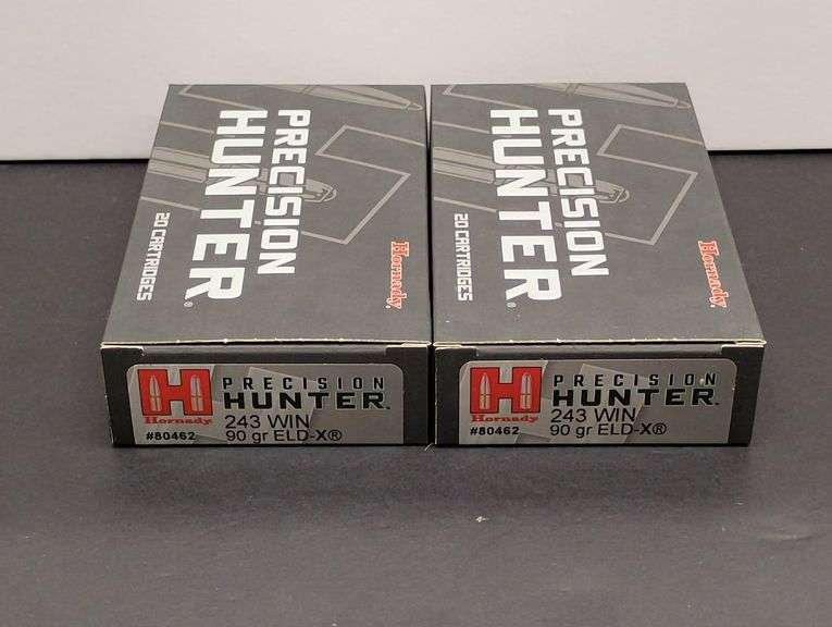 Two 20 Cartridge Boxes Hornady Precision Hunter 243 WIN 90 Grain ELD-X image