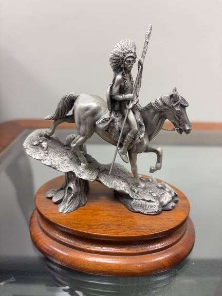 Chilmark Pewter Sculpture "Comanche Hostile" by Don Polland image