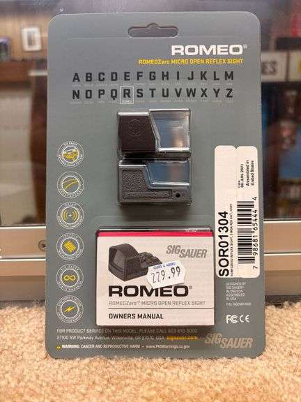 Sig Sauer Romeo (RomeoZero Micro Open Reflex Sight), 3 OA Red Dot, Gray SOR01304 image