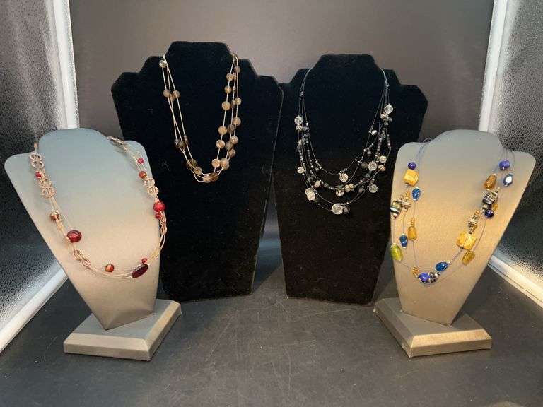 Dress them up or wear casual…..selection of floating beaded necklaces image