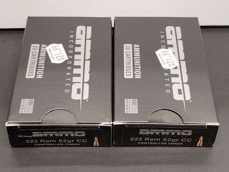 Two 20 Cartridge Boxes Ammo Inc. 223 Rem 62 Grain CC image