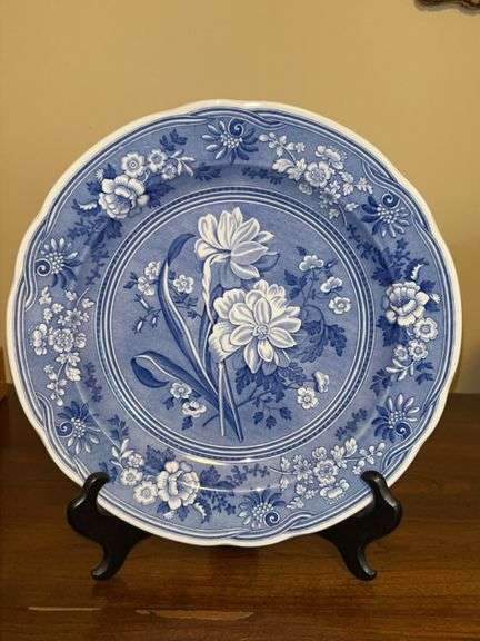 Spode Blue Room Collection "Botanical" dinner plate…..first introduced c. 1820…..10-1/2” image
