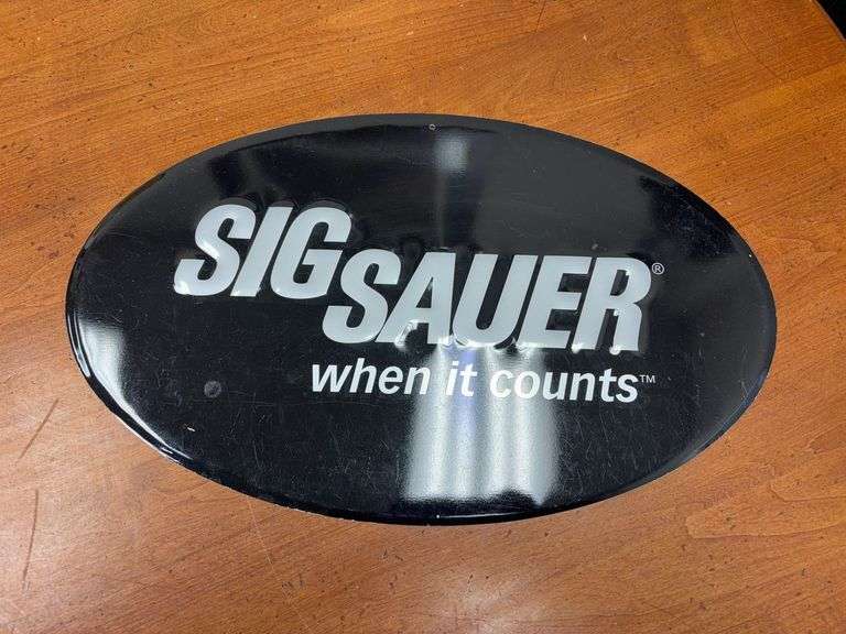 18” Sig Sauer “When It Counts” Oval Metal Sign image