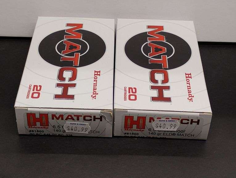 Two 20 Cartridge Boxes Hornady Match 6.5 Creedmoor 140 Grain ELD MATCH image