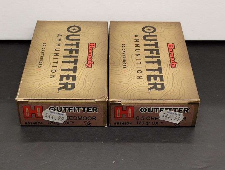 Two 20 Cartridge Boxes Hornady Outfitter 6.5 Creedmoor 120 Grain CX image