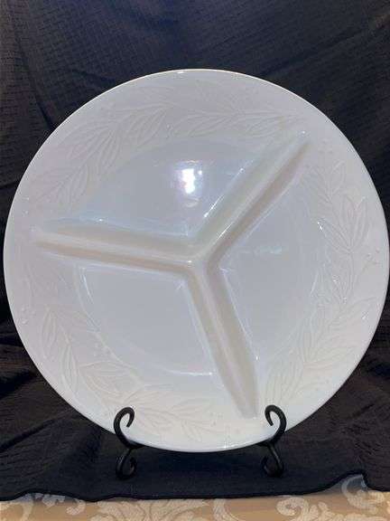 Ceramic Divided Serving Platter Dish, Made in Portugal…..13-3/4”D image