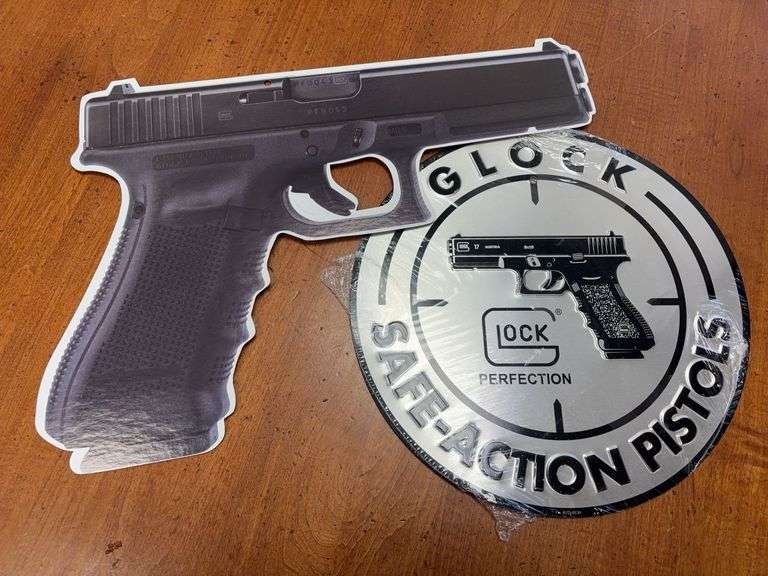 New Double-Sided Glock and Round Metal Glock Signage image