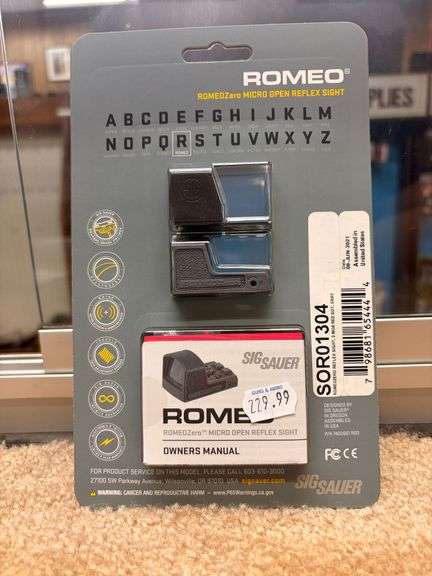 Sig Sauer Romeo (RomeoZero Micro Open Reflex Sight), 3 OA Red Dot, Gray SOR01304 image