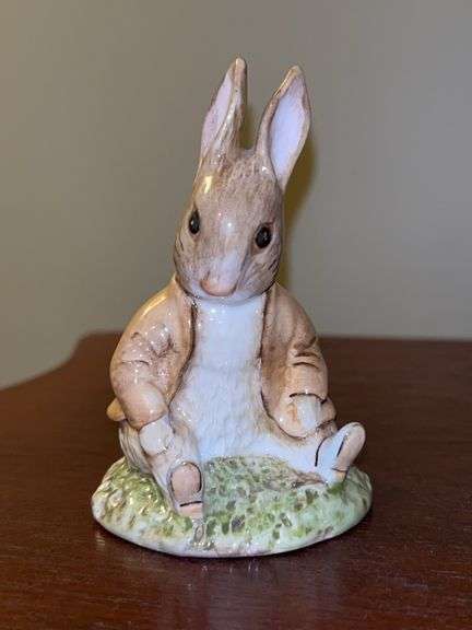 Vintage “Benjamin Bunny Sat On A Bank” Porcelain Beatrix Potter Figurine- Beswick England…..Copyright 1983 image