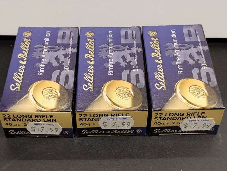 Three 50 Cartridge Boxes Sellier & Bellot 22 LR Rimfire 40gr image