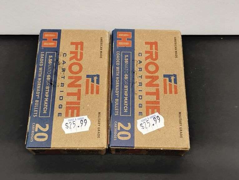 Two 20 Cartridge Boxes Frontier 5.56 NATO 68 Grain BTHP Match Loaded with Hornady Bullets image