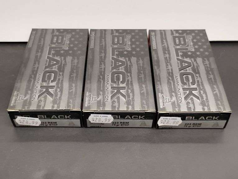 Three 20 Cartridge Boxes Hornady Black 223 Rem. 75 Grain image