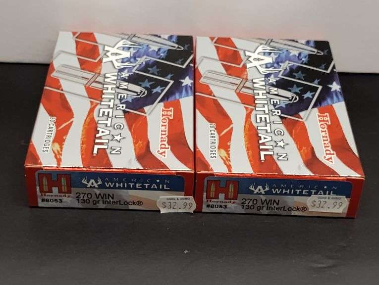 Two 20 Cartridge Boxes Hornady American Whitetail 270 WIN 130 Grain InterLock image