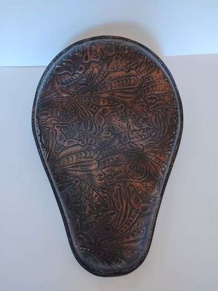 Mother Road Customs Leather tooled, Bobber Spring Seat with two sets of springs. New never installed image