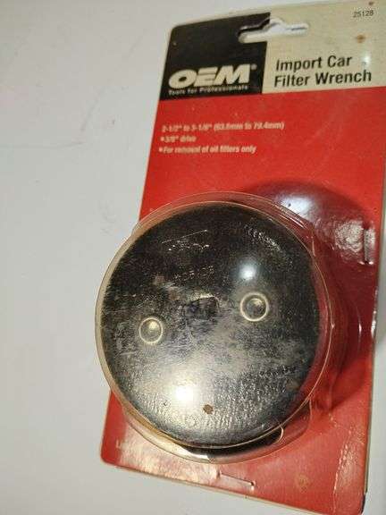 Import Car Filter Wrench #25128 OEM Tools for Professionals 2 1/2" to 3 1/8", 3/8" drive for removal of oil filters only. New in package image