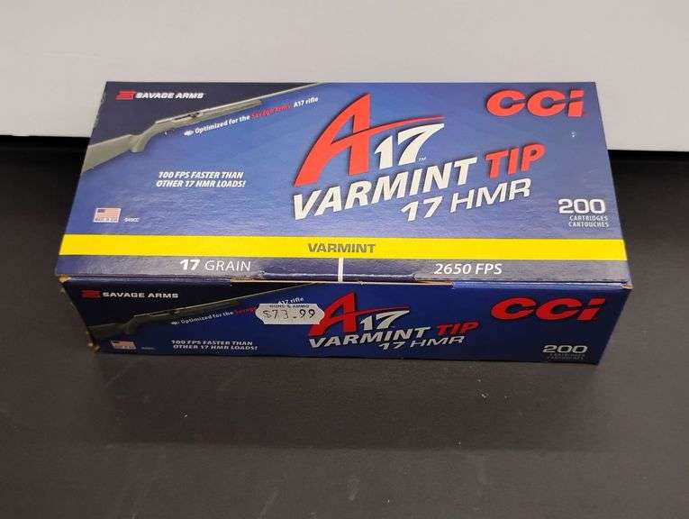 One 200 Cartridge Box CCI A17 Varmit Tip 17 HMR 17 Grain image