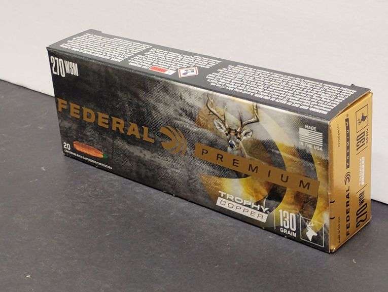 One 20 Cartridge Box Federal Trophy Copper 270 WSM 130 Grain image