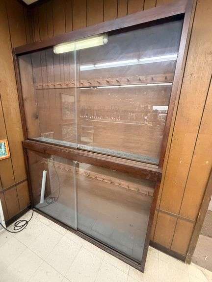 8’ Wood and Glass Rifle Display Case w/Keys image