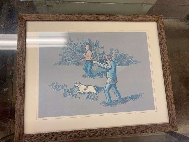 15” x 12” Rifle and Hunting Dog Print by Joe Sorensen image