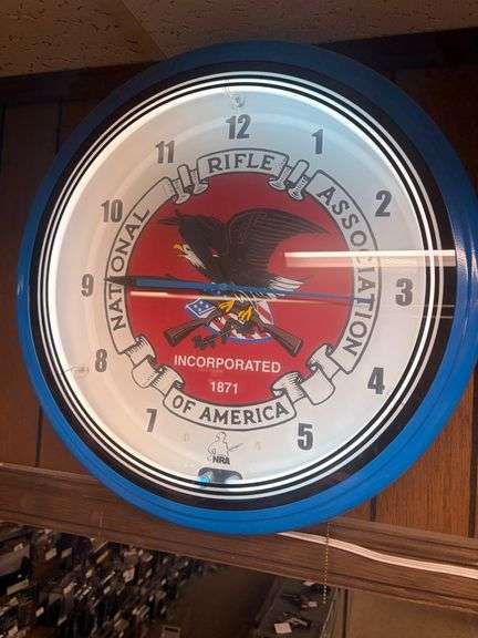 Great Blue NRA Neon Lit Clock image